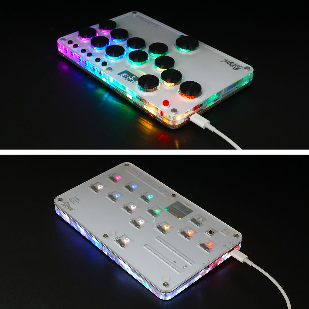 Mini Hitbox WASD SOCD Fighting Stick SallyBox LED Light Controller Game Controller for PC/PS3/PS4/Switch/Android