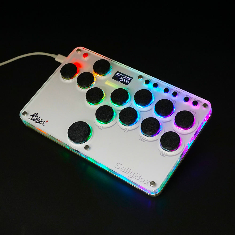 Mini Hitbox WASD SOCD Fighting Stick SallyBox LED Light Controller Game Controller for PC/PS3/PS4/Switch/Android