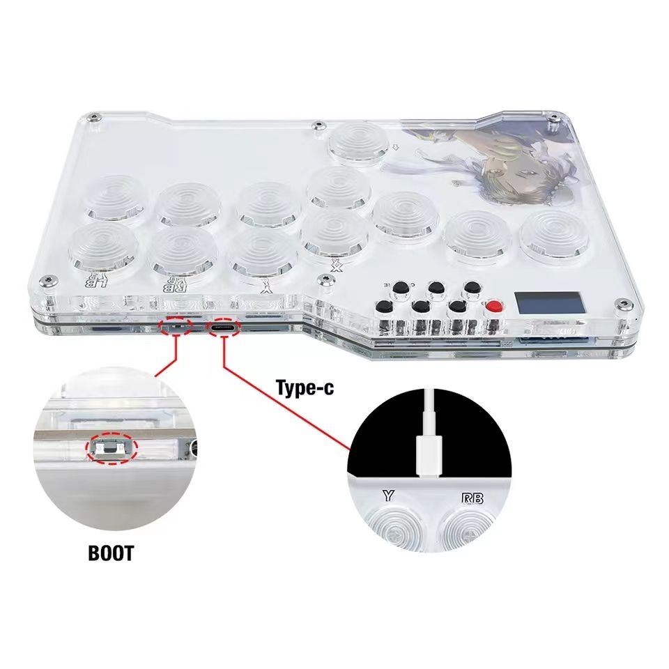 Mini hitbox Arcade Joystick Fight Stick Keyboard GP2040 CE For PS3 PS4 SWITCH PC